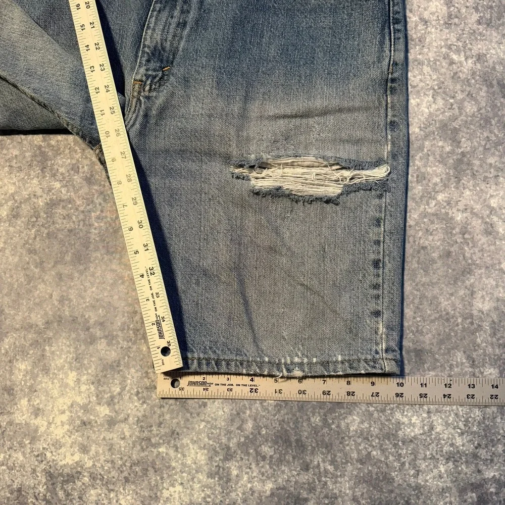 Levis‎ 505 Mens Distressed Denim Jean Shorts Blue Size 36 Regular Fit Jorts
